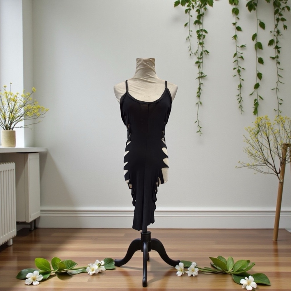 Elegant Black Cut-Out Dress